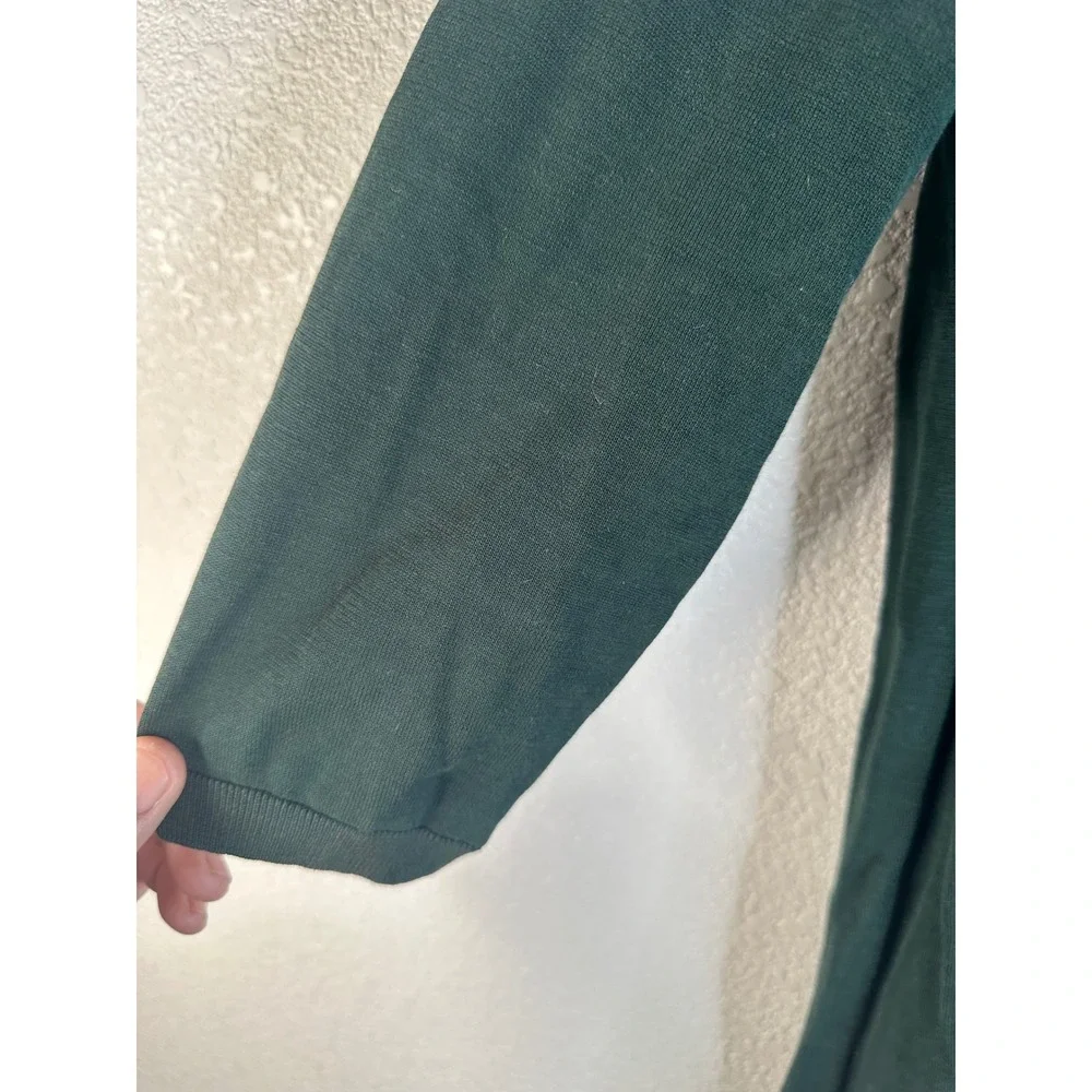 COS Women's Green Mixed Media Knit Woven Panel Shift Dress Size Medium
